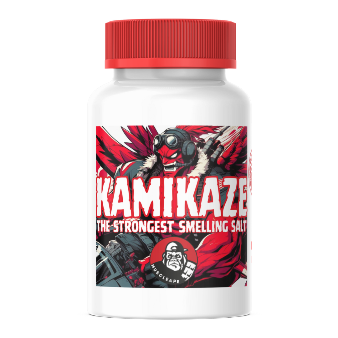 Muscleape Kamikaze Smelling Salt | Ammonia Inhalant For Instant Focus & Insane Pump | Most Potent Ammonia Inhalant In World For Pro Lifters |Open-Sniff-Bend The Bar-Repeat| White Japan| Improved Formula