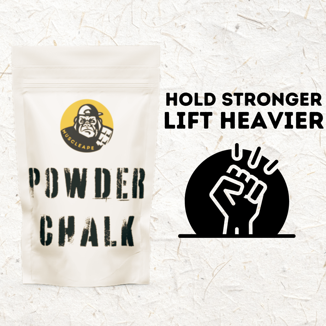 Muscleape Chalk Powder for Superior Grip. 200gm Premium Chalk for Weightlifting, Powerlifting, Calisthenics and Other Sports