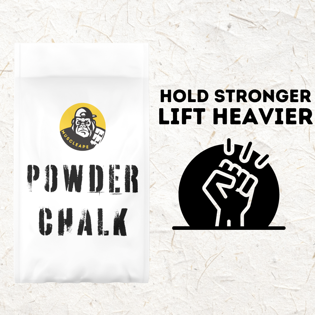 Muscleape Chalk Powder for Superior Grip. 500gm Premium Chalk for Weightlifting,Bodybuilding Powerlifting, Calisthenics and Other Sports.