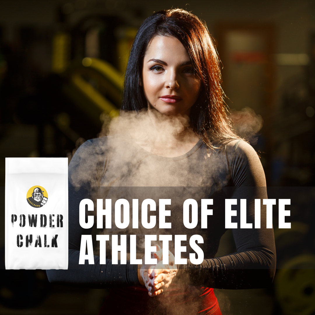 Muscleape Chalk Powder for Superior Grip. 500gm Premium Chalk for Weightlifting,Bodybuilding Powerlifting, Calisthenics and Other Sports.