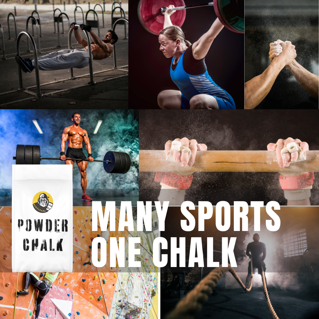 Muscleape Chalk Powder for Superior Grip. 500gm Premium Chalk for Weightlifting,Bodybuilding Powerlifting, Calisthenics and Other Sports.