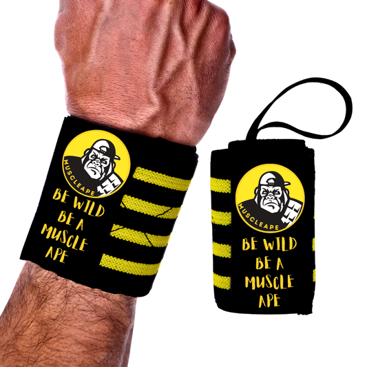 Muscleape Wrist Support Wraps for Gym|  For Powerlifters, Bodybuilders and Other Strength Athletes| 20X3 Inches with Thumb Loop